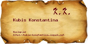 Kubis Konstantina névjegykártya